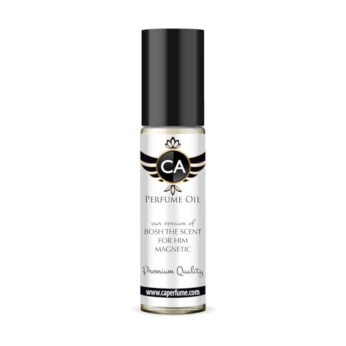 CA Perfume Impression of Bosh The Scent For Him Magnetic for Men Perfume Oil Amber Fruity Scent Long Lasting Cologne for Men Travel Size TSA Ready Mini Parfum Body Oil Roll-on 0.33 Fl Oz 10ml