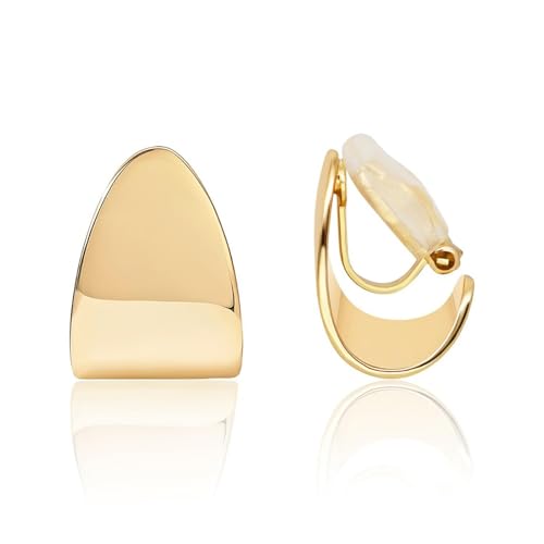 Cosmeria - Pendientes de clip para mujer, de oro 14K, sin necesidad de perforación, hipoalergénicos, cómodos y modernos 2025