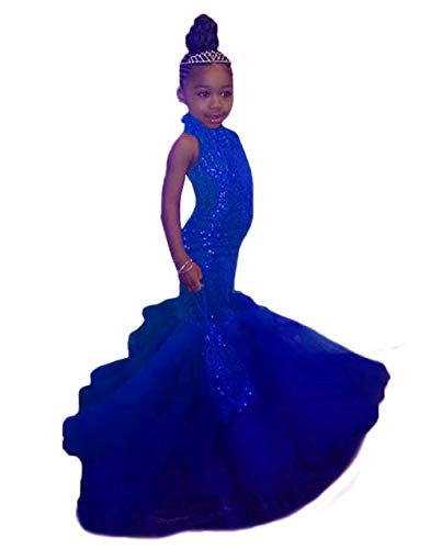 gsunmmw Mermaid Girl's Pageant Dresses 2019 Lace Appliques Flower Girls Dresses for Wedding Tulle Prom Birthday Gown GS087 gsunmmw Mermaid Girl's Pageant Dresses 2019 Lace Appliques Flower Girls Dresses for Wedding Tulle Prom Birthday Gown GS087