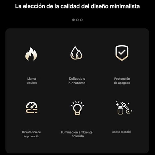 Difusor de aceites esenciales de diseño elegante con efecto estufa y lámpara nocturna 7