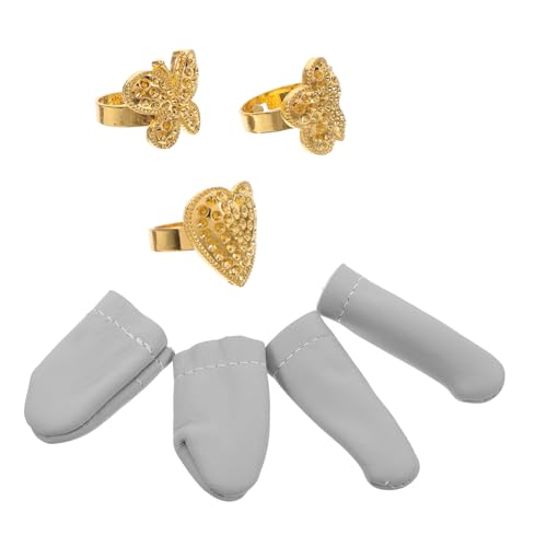 DOITOOL Finger Thimble for Hand Sewing Metal Thimble Rings Durable and Comfortable for All Sewing Tasks Random Color