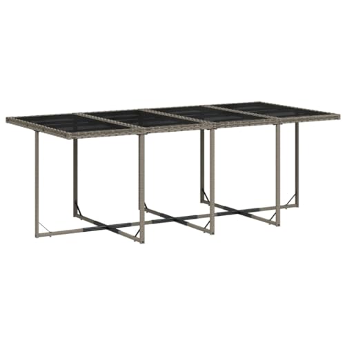 Image of 9-Piece Gray PE Rattan Patio Dining Set with Foldable Design and Removable Cushions for Outdoor Entertaining and Comfortable Seating