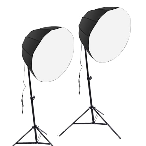 Akozon Kit de Luces para Fotografía Mejorado con Bombilla de 85W, Control Remoto, Transmisión en Vivo, Fotografía de Retrato, Equipo de Estudio Fotográfico para Interiores (Enchufe de la UE)
