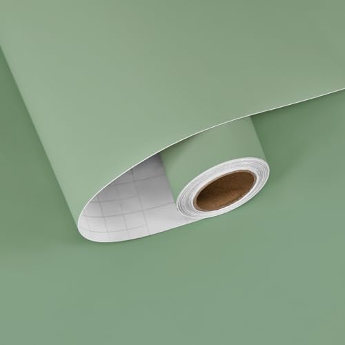 HotDecor Papel Pintado Pared Verde Para Dormitorio Infantil, Vinilo Adhesivo Muebles, Autoadhesivo Para Mesa y Armarios, Papel De Pared Decorativo Para Cocina 40 x 200cm