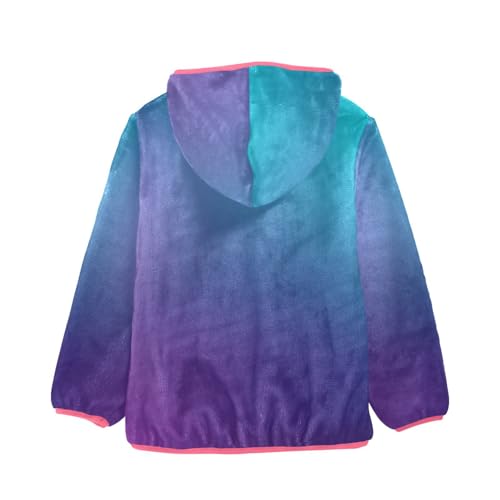 GuoChe Abstract Blurred Teal Purple Blue Boy Hooded Fleece Jacket2