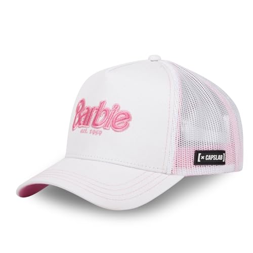 Casquette femme Barbie Capslab trucker rose ajustable pour un style streetwear unique et tendance