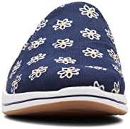 Clarks Breeze Shore Mule, Navy Floral Canvas, 8 Medium | Image 1