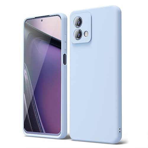 oakxco for Motorola Moto G Stylus 5G 2023 Phone Case Liquid Silicone, Thin Slim Soft Rubber Gel TPU Plain Simple Cover for Women Girl Cute, Matte Solid Color, Light Blue