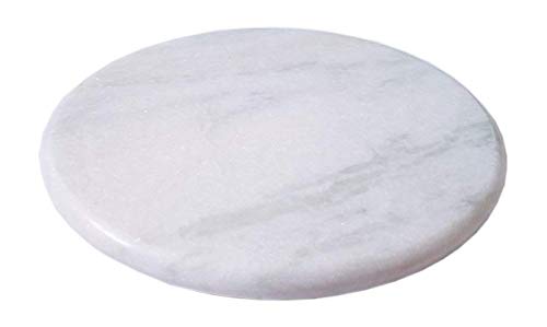 Jaipur Ace Indian Marble Roti Maker/White Rolling Pin Board 10 Inch Diameter (Stone) (White Chakla)