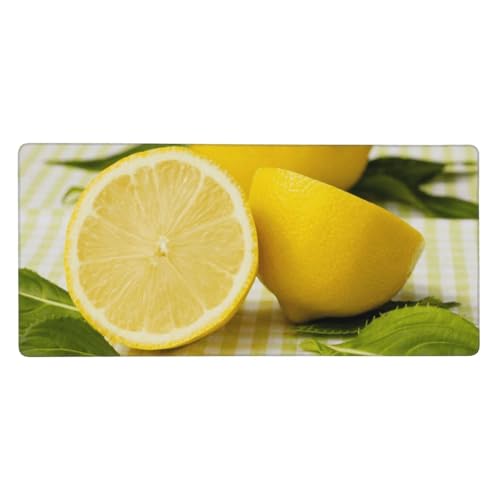 Tapis de souris grand format 40x90 cm avec base caoutchouc jaune