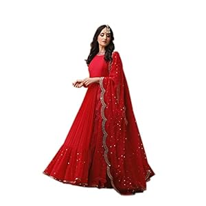 D’VINS Anarkali Suite Indiase Pakistaanse designer-feestkleding bruiloft salwar-jurk (volledig genaaid)