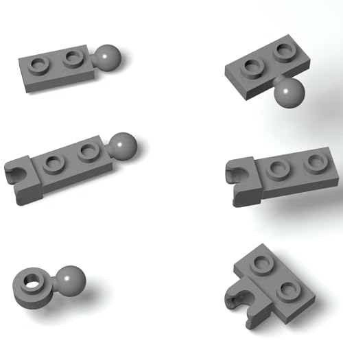 120 Piece Ball Joints Bulk Assortment Pack - Dark Gray Joints with 6 Sizes Compatible with Lego Parts