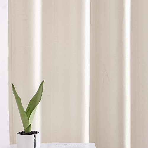 Vangao Light Gold Silk Curtains 84 Inches Long 2 Panels For Living Room Bedroom Faux Satin Semi-Sheer Grommet Top Window Drapes #TOP2