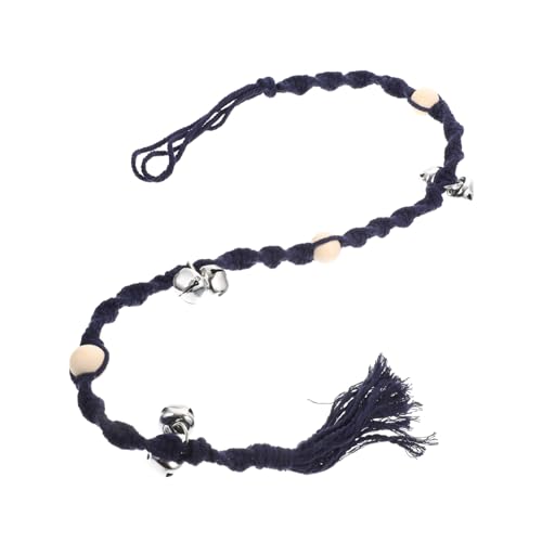 Mikikit Cotton Rope Navy Bell Dog Door Bell Professional Dog Door Bell Hand-Weaving Dog Doorbell