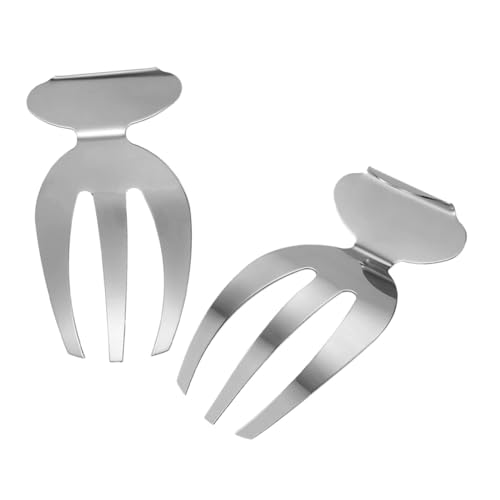 iplusmile 2 piezas Salad Hands de Acero Inoxidable Mini Tenedores Pequeños para Ensalada y Postre Utensilios Versátiles para Servir Pasta Frutas y Cócteles de Portátil para Cocina y Fiestas