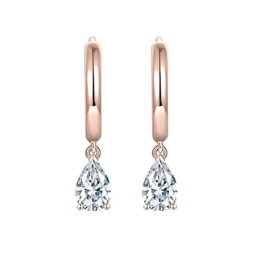 Bijoux créoles pierres précieuses moissanite 1 carat argent pour femme