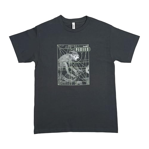 Image of TSURT Pixies Monkey Grid T-Shirt – Official Licensed Alternative Rock Heavyweight Cotton Graphic Tee Apparel (Charcoal), Charcoal, XL