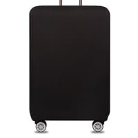 YianBestja Elastisch und Einfarbig Kofferhülle Koffer Abdeckung Schutzhülle Kofferschutzhülle Kofferbezug Luggage Gepäck Cover mit Band und Klettverschluss (Schwarz, M (22-24 Zoll))