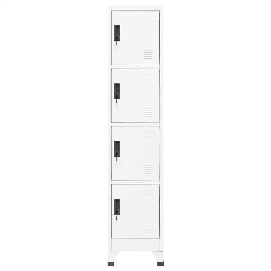 vidaXL Taquilla Armario Casillero Escuela Libros Archivos Almacenamiento Oficina Archivador Habitación de Acero Blanco 38x45x180 cm