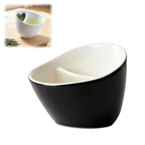 Duielly Cuptone Tilt Tea Cup, 2026 New Creative Tilting Teacup with Built-in Tea Strainer & Infuser, Smart One Piece Travel Cup for Loaded Tea (Black)