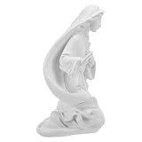VALICLUD Miniatur Marienstatue aus Robustem Harz Weiße Katholische Jungfrau Maria Figur Kleine Religiöse Skulptur für Tischdekoration und Gebetsort