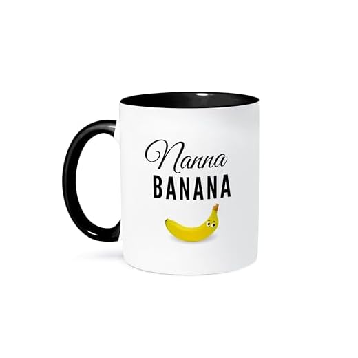 Nanna Banana - Apodo Cariñoso Para La Abuela, Rima, Amor De Abuela, Familia Tazas De Cerámica Chic Tazas De Desayuno Elegante Taza De Café Para Oficina Espresso Bebidas Frías Y Calientes 330Ml