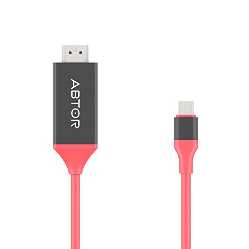 USB C to HDMI Cable (6.6ft/2m), USB 3.1 Type C (Thunderbolt 3 Compatible) to HDMI 4K Cable for 2016 MacBook Pro, 2015 MacBook, ChromeBook Pixel, Samsung Galaxy S8 / S8 Plus, etc