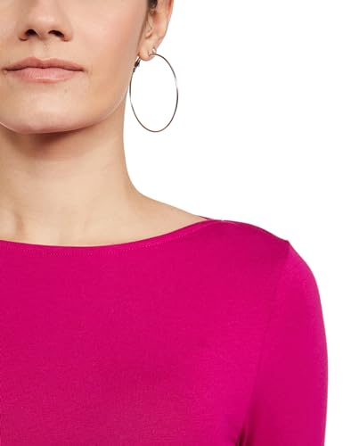 Image of Marks & Spencer Womens Solid Cotton Blend Boat Neck Slim Fit T-Shirt