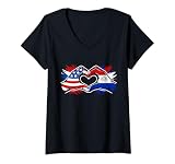 Women's Paraguay American Flag V-Neck T-Shirt