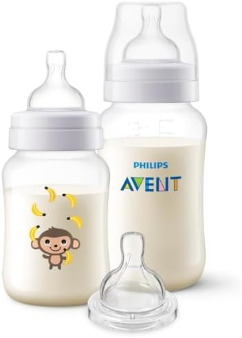 Kit Mamadeiras Anti-Colic Macaco Philips Avent 260ml, 330ml e Bic...