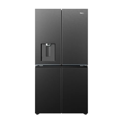 Haier Horizon Collection HCR79F18CHMB - Frigorífico Americano 700L, 4 Puertas, Dispensador Agua, Antibacterias ABT, Motor Inverter, Total No Frost, Ancho 90,5 cm, Alto 182,5 cm, Daylight, Dark Inox