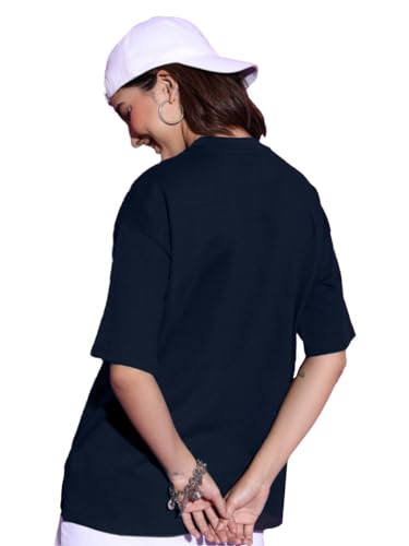 Image of LEOTUDE Cottonblend Oversized Half Sleeve Colorful Printed Combo T-Shirts for Women (Pack of 2)