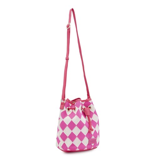 Image of Caprese Checker Sling Bag for Women (Medium, Fuchsia)
