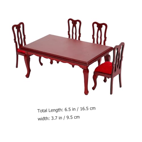 Accessoires décoratifs solides table et chaises miniatures - 3