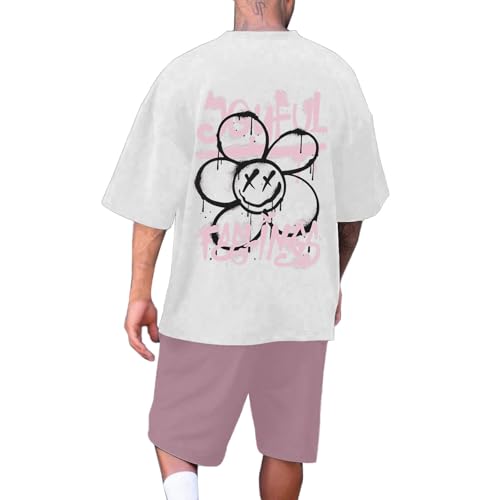 Ensemble homme léger t-shirt manches courtes et short imprimé lettre