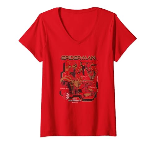 T-shirt Spider-Man No Way Home femme Marvel vêtement col V haut imprimé