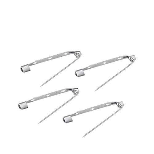 Homoyoyo Brooch Safety Pins in Bulk 50pcs Silver Alloy Back Pins for DIY Jewelry Making