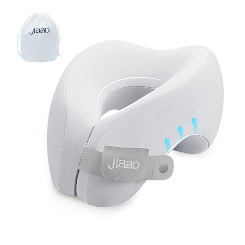 jiaao Almofada cervical com design de avião para viajar no carro, fecho de cinzento
