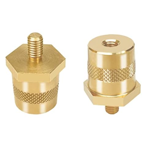 2pcs Battery Terminal Connector, Auto battery Terminal Brass Post Adapter, Top Post thread Terminal Charging Post Extender Adaptor Taper Conversion Screw Nut (M6) Cover