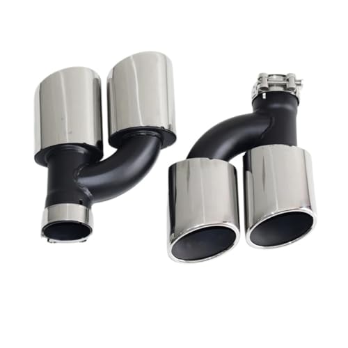 Tuyau d'échappement en acier inoxydable look sport argenté pour Audi A4 A5 A6 S4