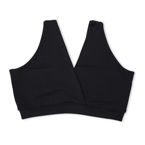 Nyssa FourthWear Postpartum Maternity & Nursing Bralette – Pocketed Bra for Ice & Heat Therapy, Engorgement & Pumping Black