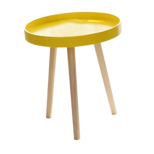 Table d'appoint en bois jaune STOBAZA résistant aux rayures pour salon - 2