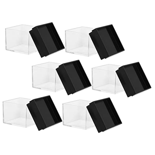 CATIEBYE 6pcs Box Storage Box Display Box Clear Stackable Stone Large Mineral Standard Display Boxes Display Case Mineral Specimen Display Boxes Mineral Storage Case Square Cases Plastic