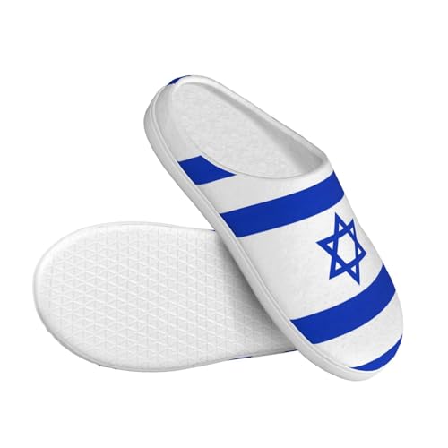 Cozy Israeli flag print Slippers Indoor and Outdoor Fuzzy House Shoes Anti-Skid Sole Gifts for Women Indoor Scuff3