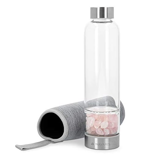 Navaris Gemstone Glass Water Bottle - Amethyst