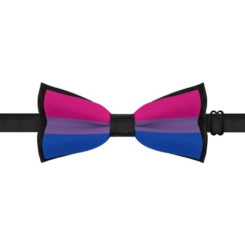 GoasNei Bisexual Pride Flag Bow Tie for Men Adjustable Necktie Funny Tie Neck Ties for Weddings Party