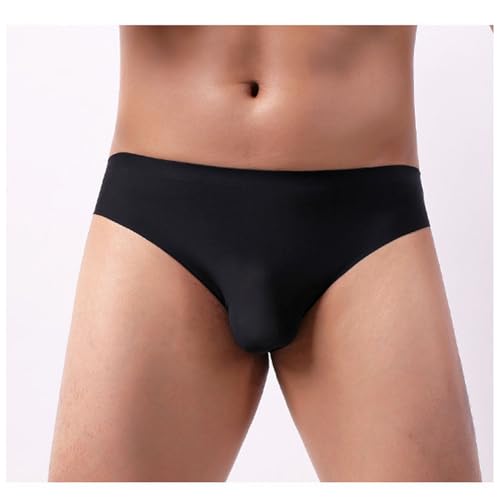Men Ice Silk Seamless Underwear See-Through Briefs Thin Bikini Underwear2