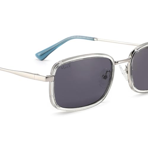 Image of Mac V Sunglasses | Rectangularl Shape | 100% UV Protected | Men & Women | Black Blue | Full Rim