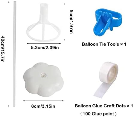 Reusable Balloon Holder Fastener, Table Balloons Stand Kit, Table Balloon Stick Holder with Cup and Base, Sturdy Dining Table Balloon Display Stand for Wedding Birthday (12PCS White)