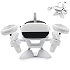 Dollox VR Stand, VR Headset Stand VR Display Holder Storage Virtual Reality Headset Desktop Display Stand for Oculus Quest 2, Quest, Rift, Rift S, Valve Index Headsets & Touch Controllers(White)